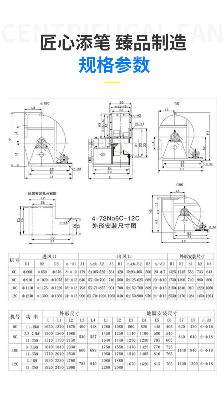 4-72變頻離心風機參數